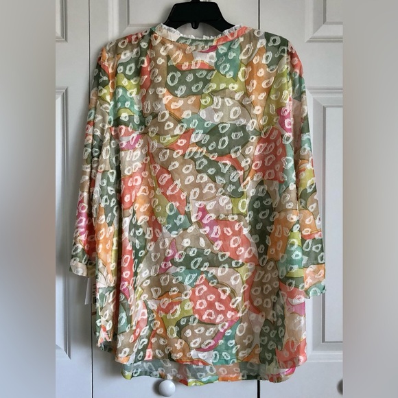 ALFRED DUNNER WOMEN'S TOP PLUS SIZE 2X V-NECK ABSTRACT ANIMAL PRINT TUNIC PS210 - Picture 6 of 9